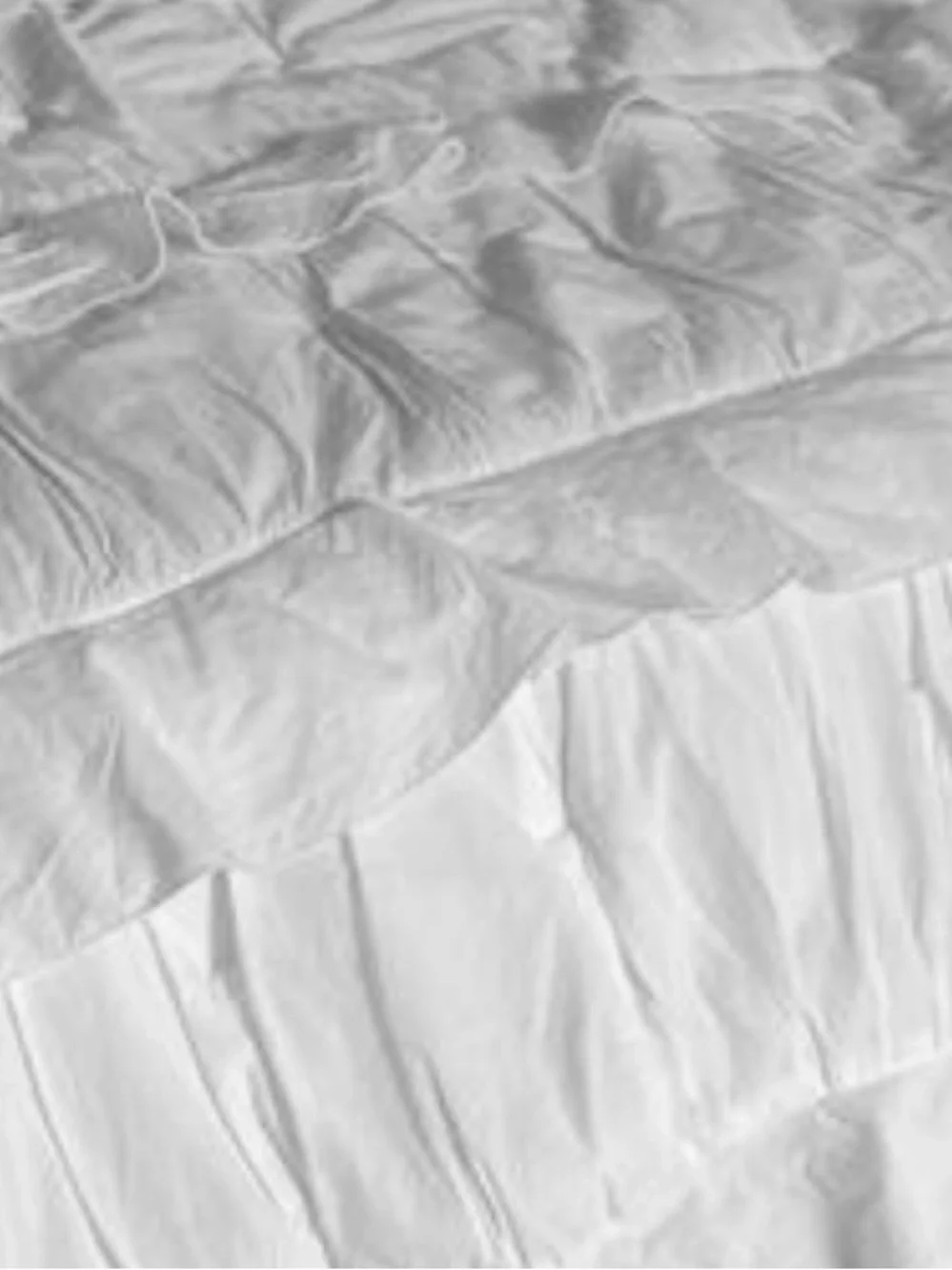 Set‎ Zaida Ruffled Voile Fresh White Quilt + Shams